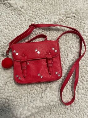Red Star-Embellished Crossbody Bag - Women's Shoulder Bag